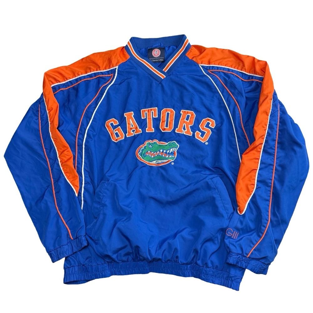 Vintage Florida Gators Pullover Jacket GIII Carl Banks Blue Orange Mens XL